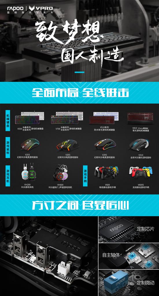 雷柏V25S幻彩RGB電競游戲鼠標純黑版上市