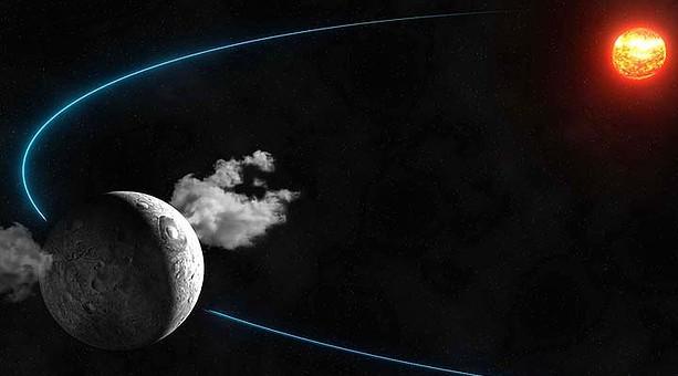 nasa的“黎明”號(hào)探測(cè)器鏡頭中的谷神星