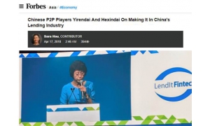 宜人貸方以涵接受福布斯專訪：在線財富管理業(yè)