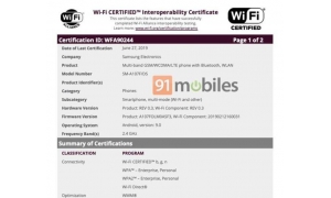 三星Galaxy A10s通過WiFi認證 或近期發布
