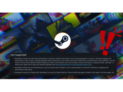 Steam新政策：游戲內廣告合法化，但付費門檻廣告