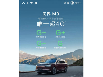 問界M9創(chuàng)紀(jì)錄！中保研C-IASI測(cè)試斬獲超4G安全認(rèn)證