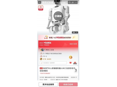 人形機器人松延動力N2馬拉松后拍賣,成交價超