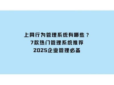 2025年企業網絡管理新選擇：七款高效上網行為管