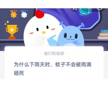 為什么下雨天時蚊子不會被雨滴砸死 螞蟻莊園