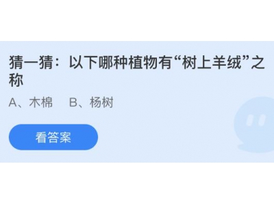 以下哪種植物有“樹上羊絨”之稱?螞蟻莊園6