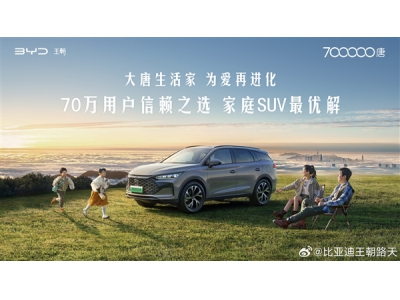 比亞迪唐銷量達成70萬！新款明天上市：換裝第五