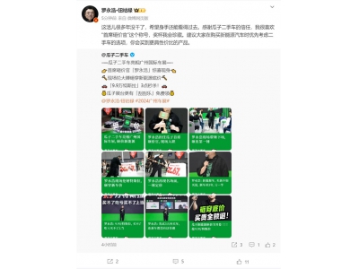 羅永浩：建議大家購買新能源汽車時優先考慮二