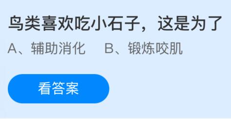 鳥類喜歡吃小石子這是為了干什么？螞蟻莊園今日答案最新1.4