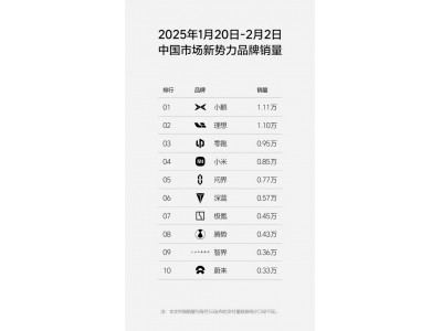 小鵬領跑新勢力,理想雙周破萬輛,小米春節沖