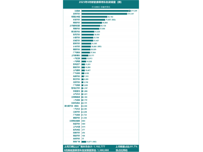 2025年8月新能源汽車銷量榜出爐:吉利創歷史新高