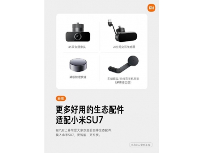 小米汽車SU7系列升級后 新增四大實用生態件支持