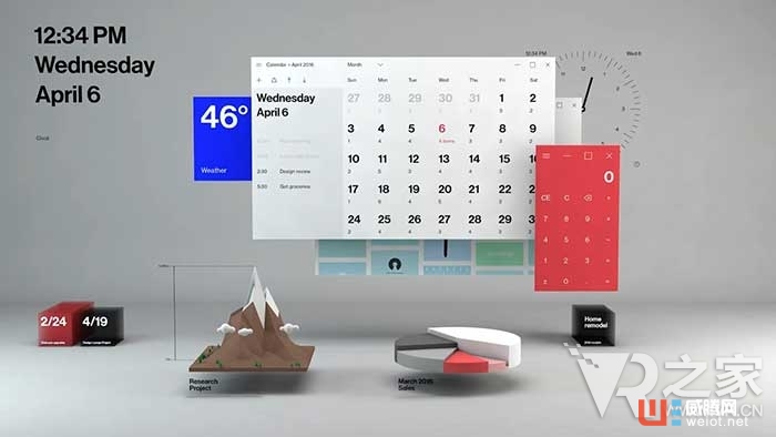 全面擁抱VR/AR 微軟展示新型UI設(shè)計