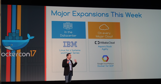 Macintosh HD:Users:zhangxiaoxi:Downloads:Docker公司首席執行官Ben Golub 在大會上宣布Docker在阿里云平臺的Apsara Stack Agility中落地.png